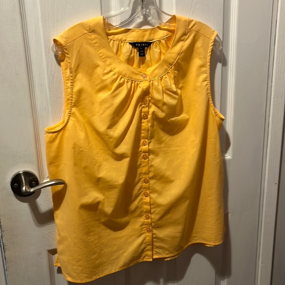 TRIBAL Apricot Sleeveless Blouse NWOT Size L
